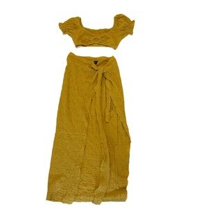Shein Mustard Yellow Two-Piece Set XS